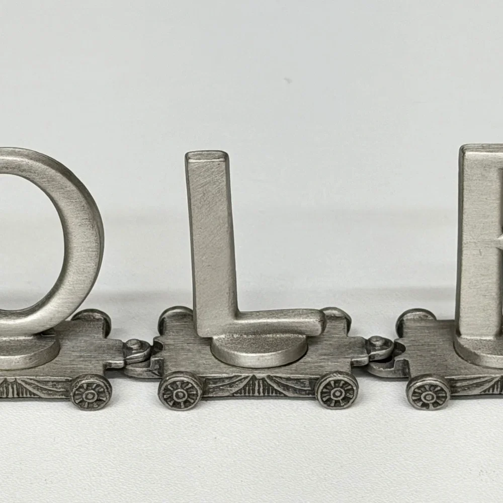 Fort Pewter Vintage #1 Golfer Miniature Train Set Collectible Desk Decor 9pc